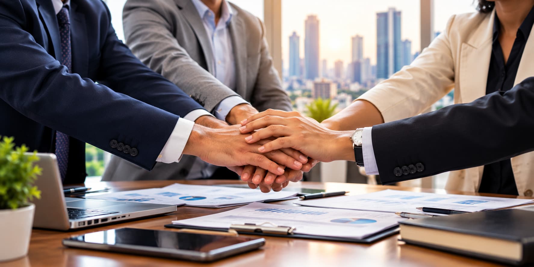 Illustration representing teamwork and co-operation